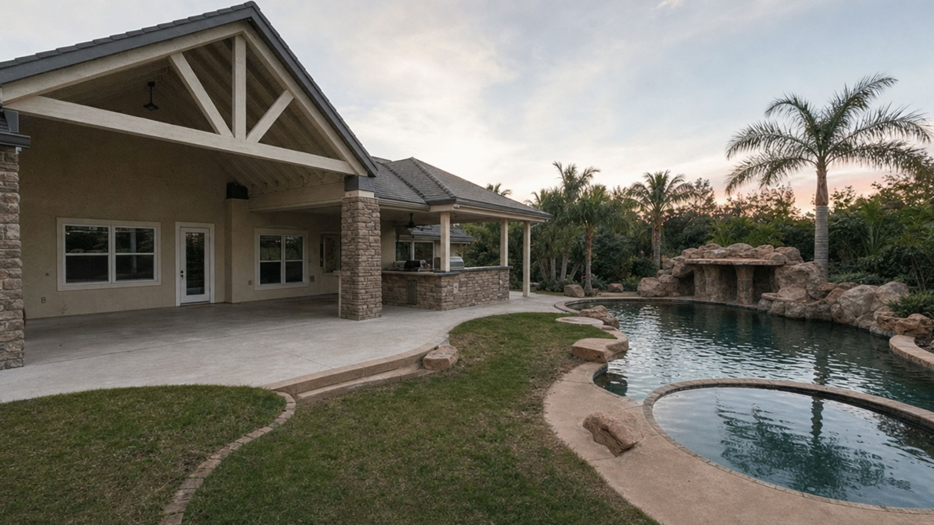 Backyard before its outdoor-living transformation